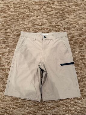 Sonoma Tan Cargo Shorts with Black Zip Detail